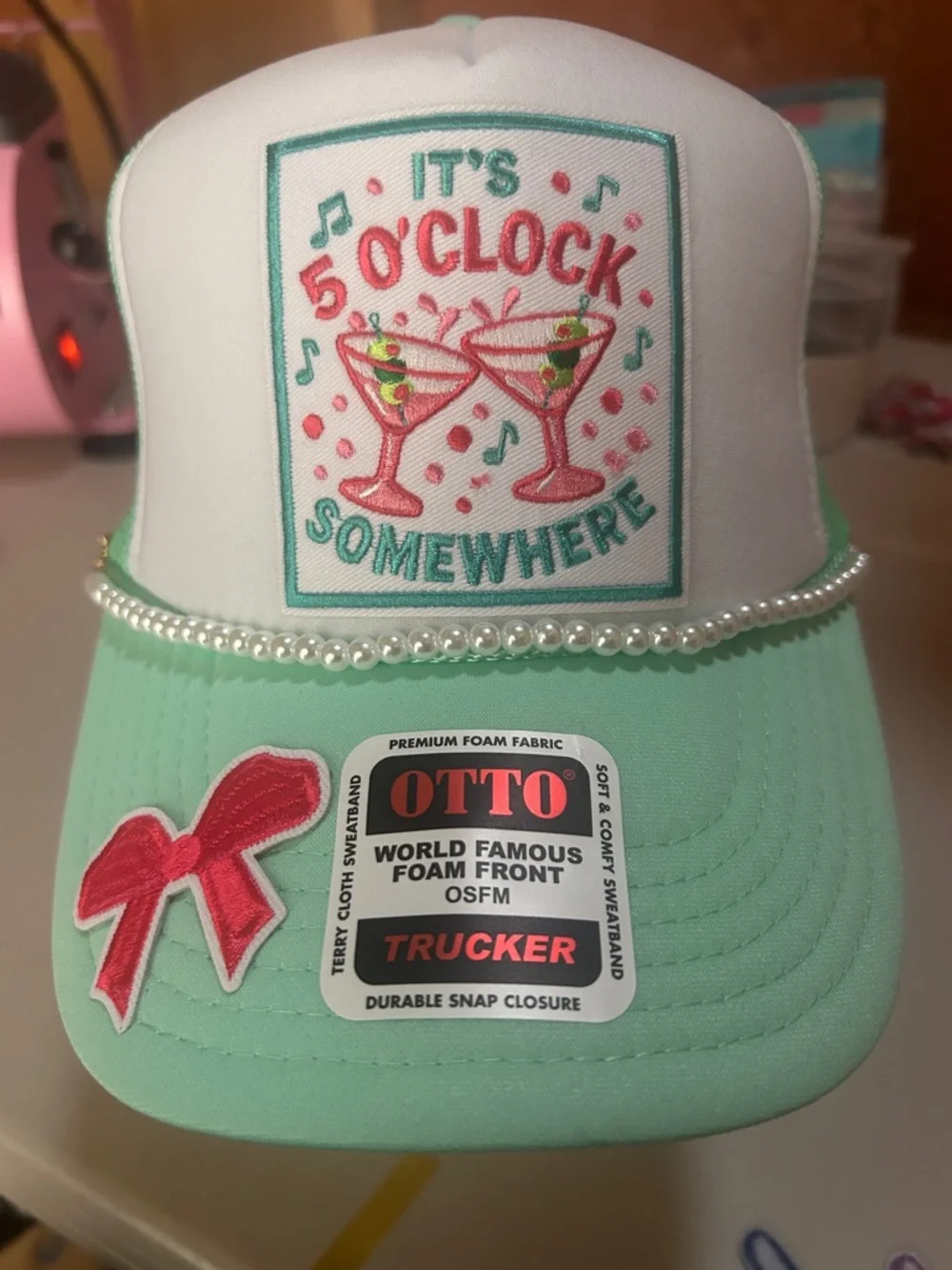 Custom Trucker Hat  "It's 5 O'Clock Somewhere" 🥂 - Picture 2 of 3